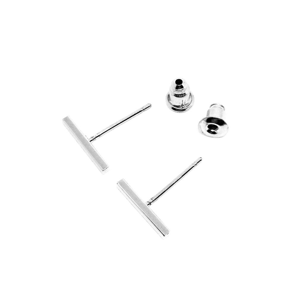 Earrings Bar Studs Silver